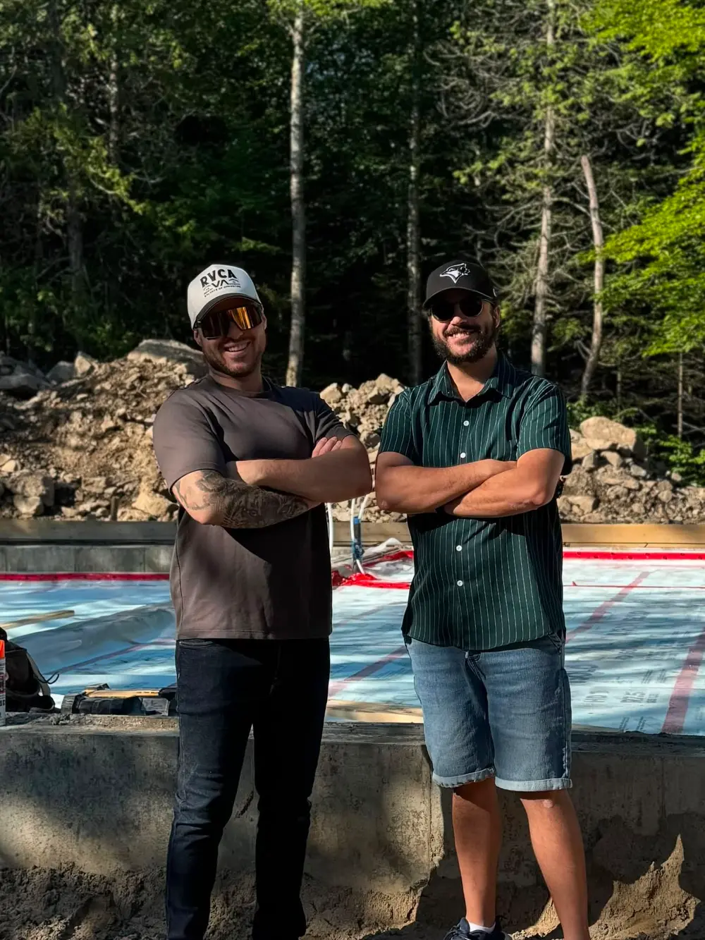 Alexandre Pelletier et Simon Lafortune sur un chantier